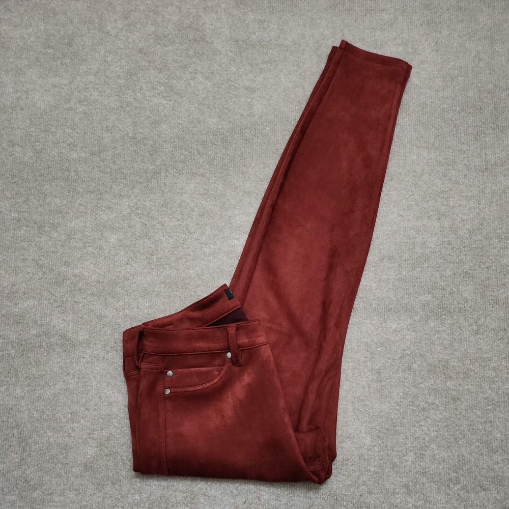 Liverpool Faux Suede Ankle Pants Womens 8 29 Brown Skinny Leg Stretch